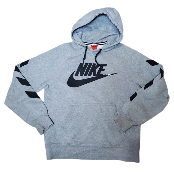 Nike Men's Gray Hoodie with Black Logo - Picture 4 of 6